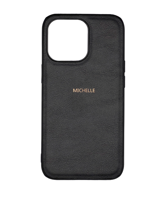 Black Leather iPhone Case